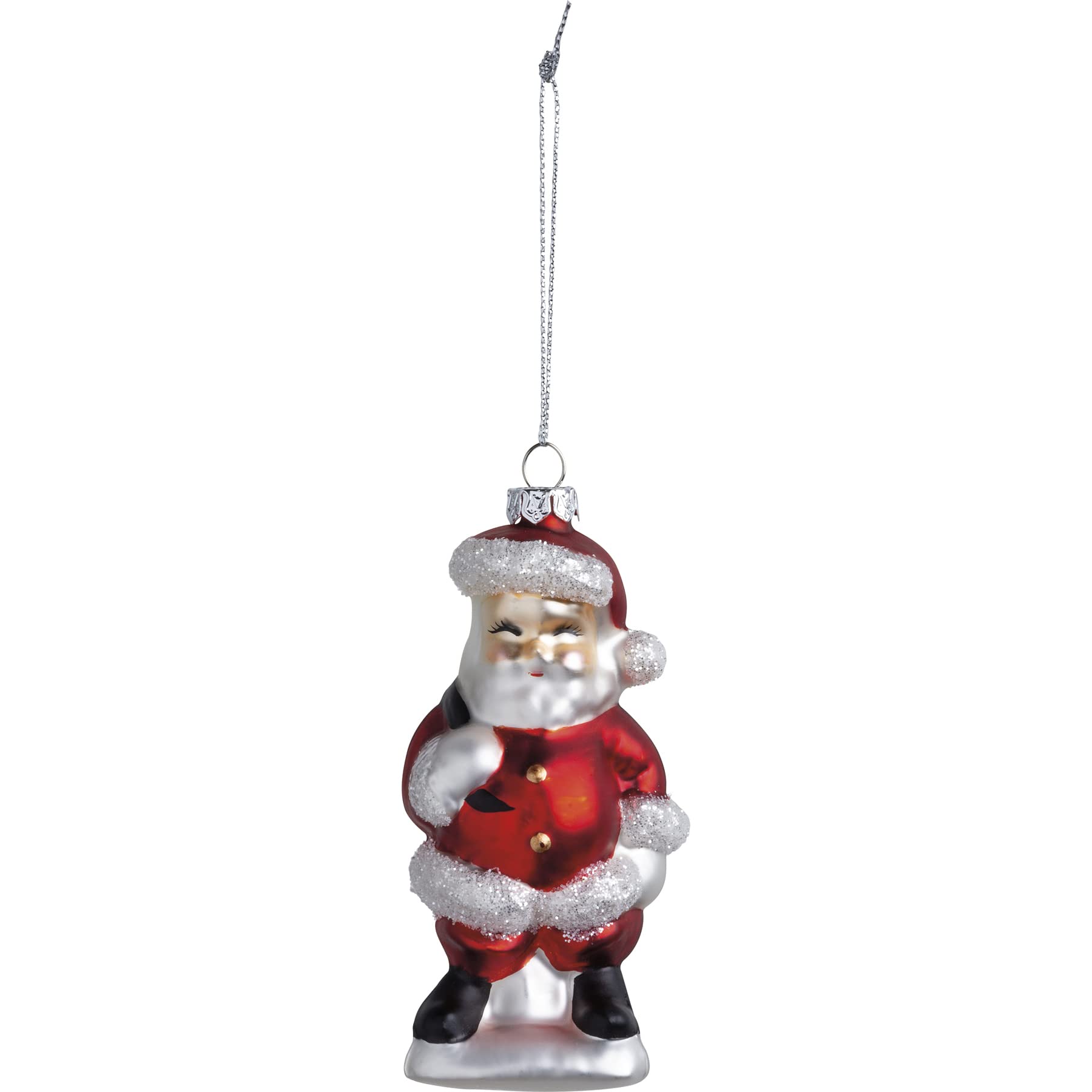 Glass Santa Ornament