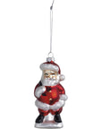 Glass Santa Ornament