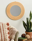Bohemian Rattan Wood Mirror