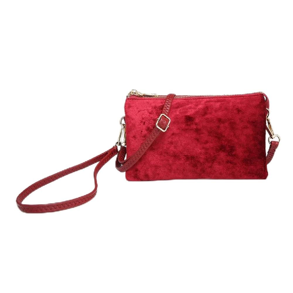 JEN &amp; CO. Riley Red Velvet Wristlet/Crossbody Purse