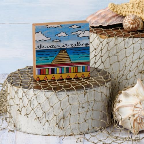 The Ocean Is Calling Block Sign