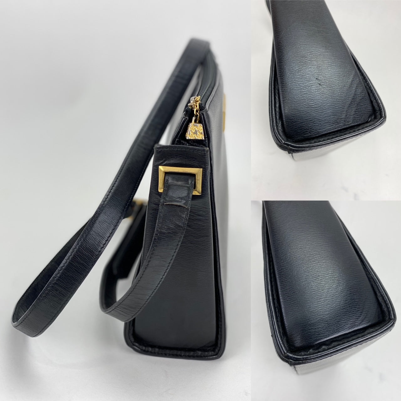 Dior Black Leather Adjustable Shoulder Bag