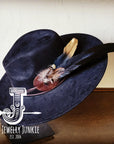 Boho Western Hat w/ Choice of Feather Hat Band-Black 982c
