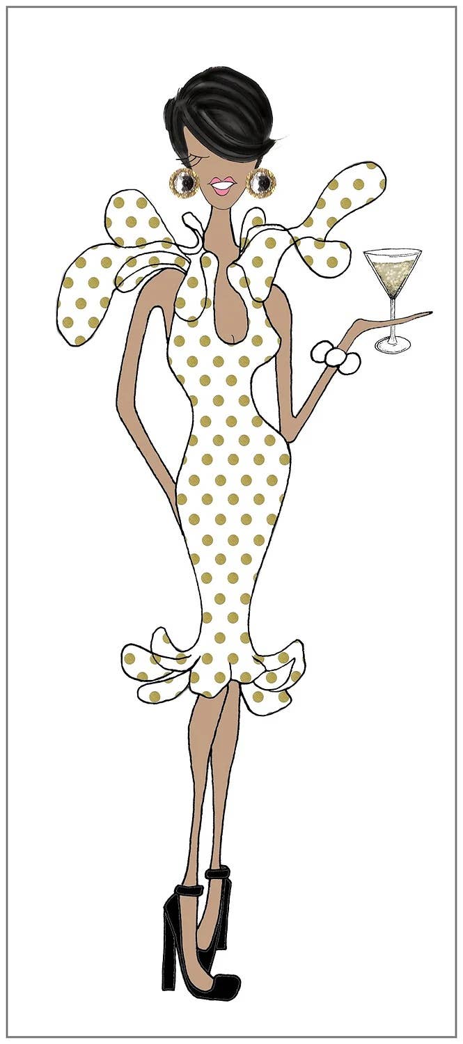 s.e. hagarman Polka Dot Martini Gal Greeting Card