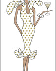 s.e. hagarman Polka Dot Martini Gal Greeting Card