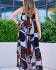 Marla Funky Geo Silk Maxi Dress