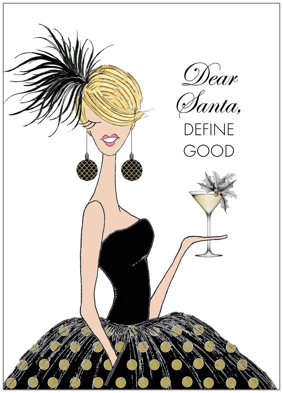 s.e. hagarman Christmas Martini Define Good Christmas Card