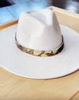**Tan Metallic Leather Hat Band Only 984b