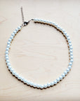**Glass Pearl Collar Necklace Wedding Collection 259v