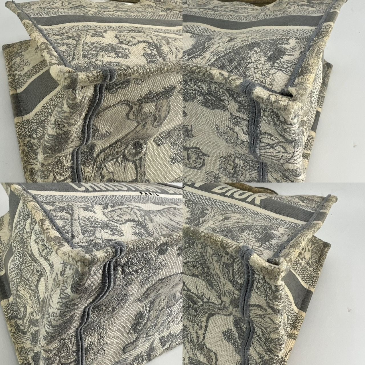 Dior Medium Book Tote Toile de Jouy Ecru and Gray Embroidery