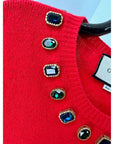 Gucci Womens NY Yankees Wool Red Sweater Pullover