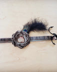 Leather Hat Band w/ Silk Flower & Feathers-Olive (Band Only) 952z