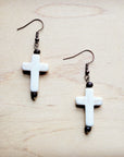 White Turquoise Cross Earrings 220x