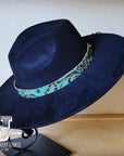 Cowboy Turquoise Embossed Leather Hat Band Only 950L