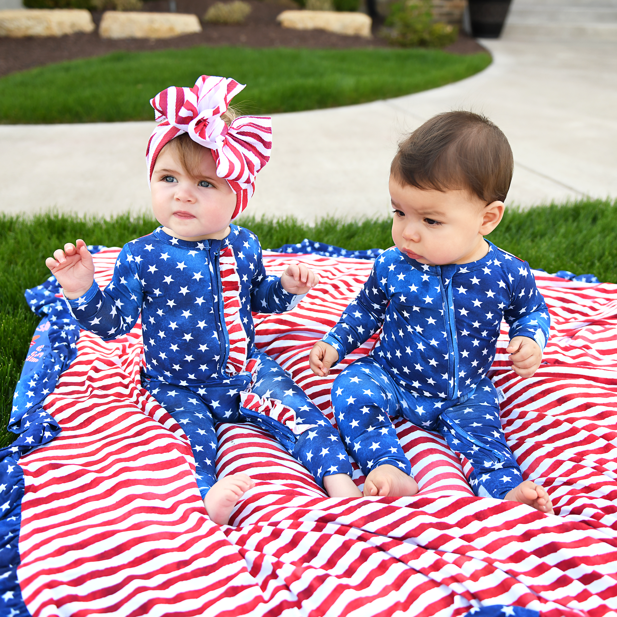 Tie Dye Stars &amp; Stripes Ruffle ZIP