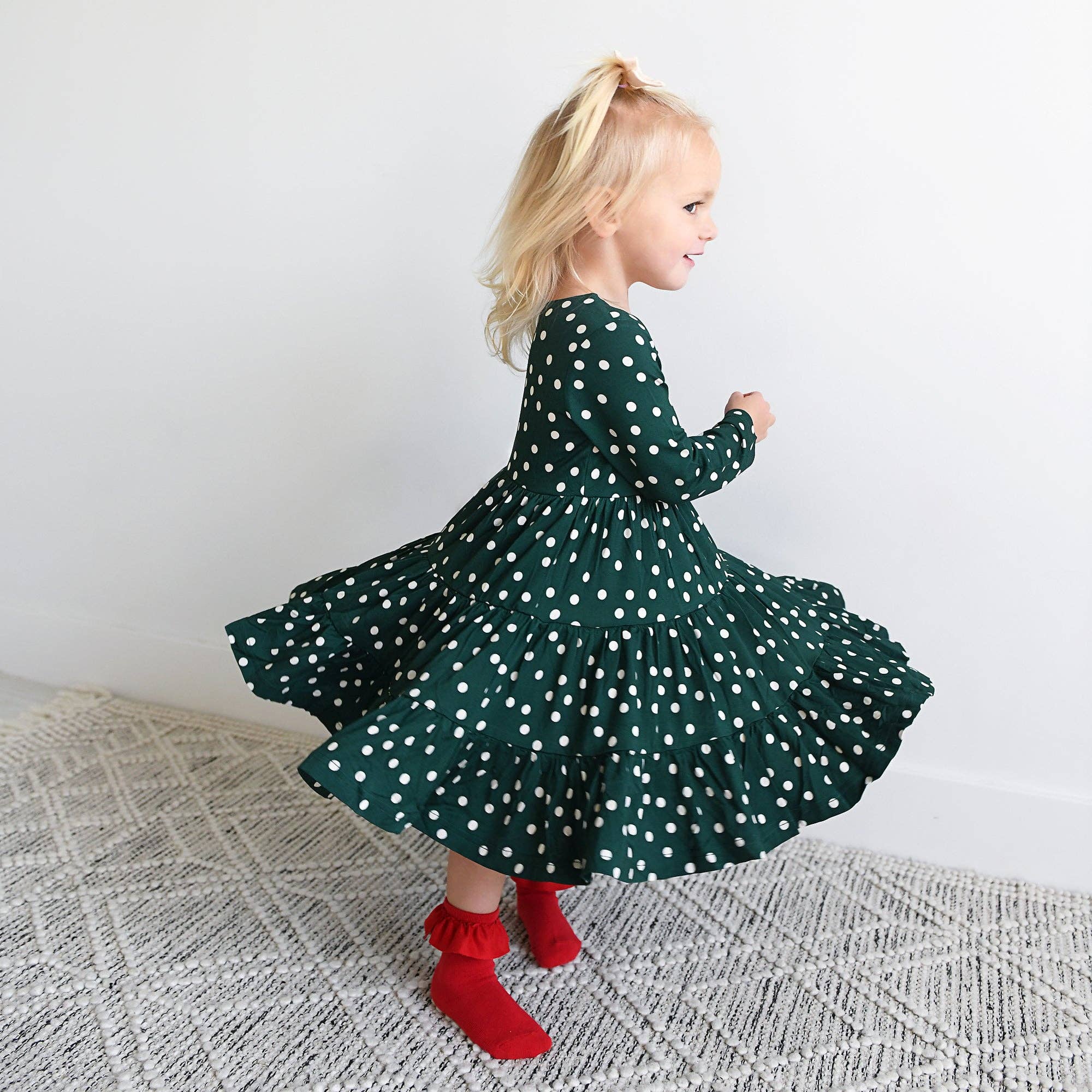 Bamboo Kids Girl Toddler Clothing Swing Dress Dottie