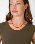 Crisp Autumn 16-18" Czech Glass, Plated Pyrite With Faceted Crystal Simple Necklace
