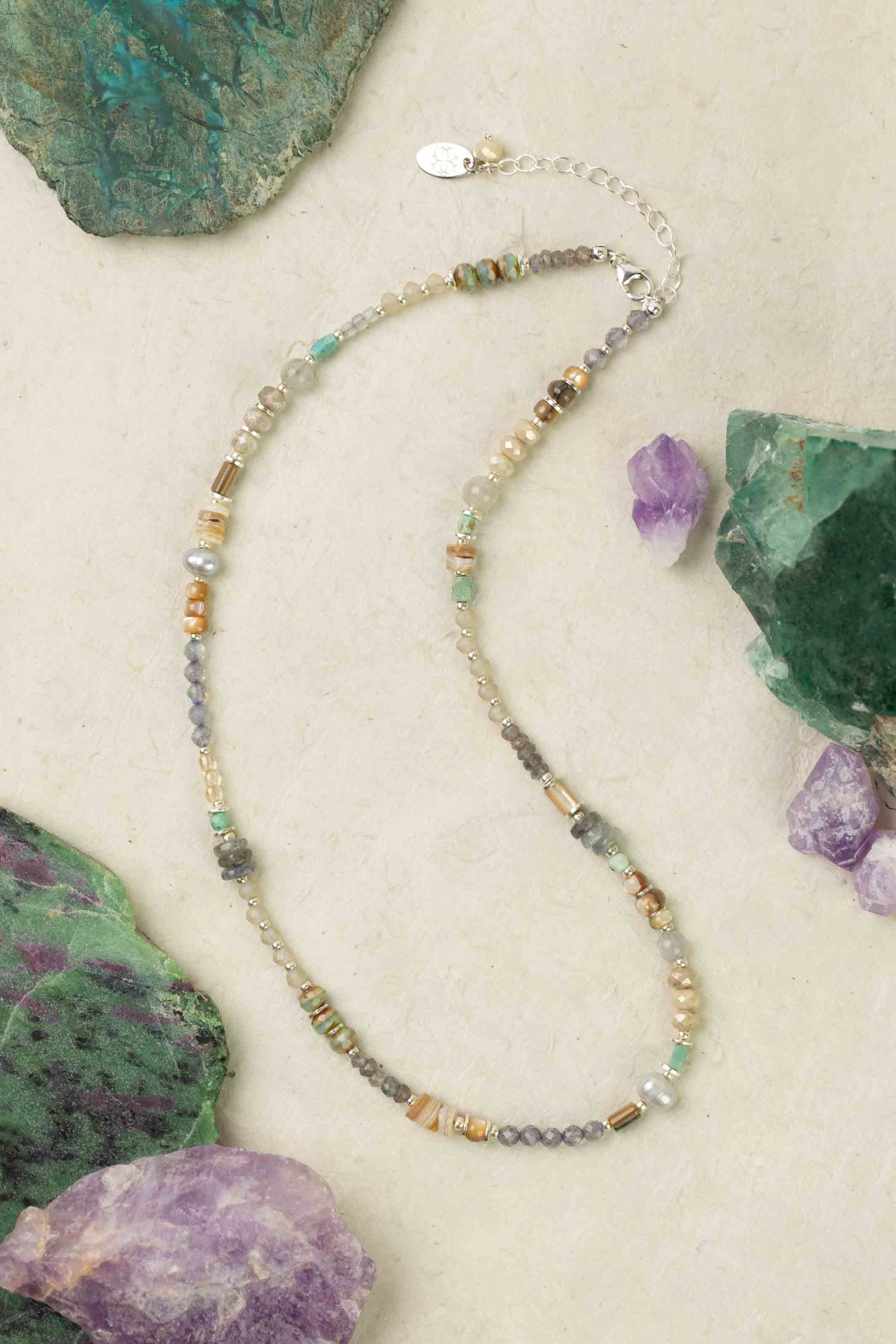 Abalone, Turquoise and Czech Glass Necklace