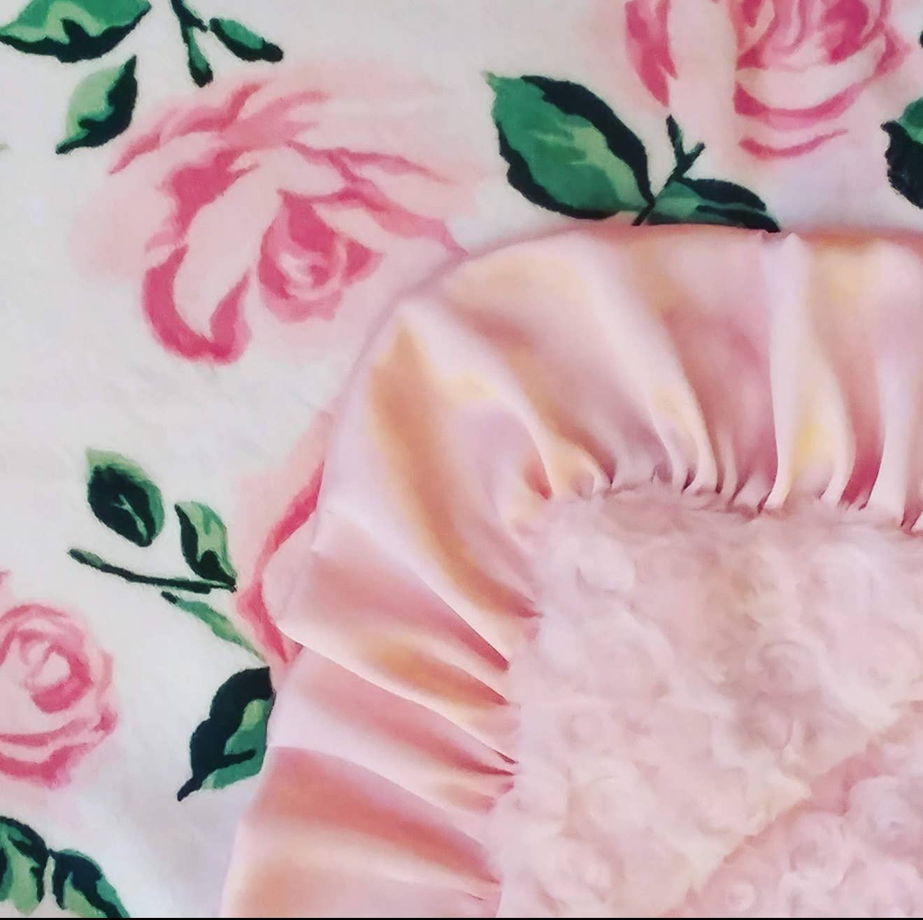 Pink Roses Teether Blanket