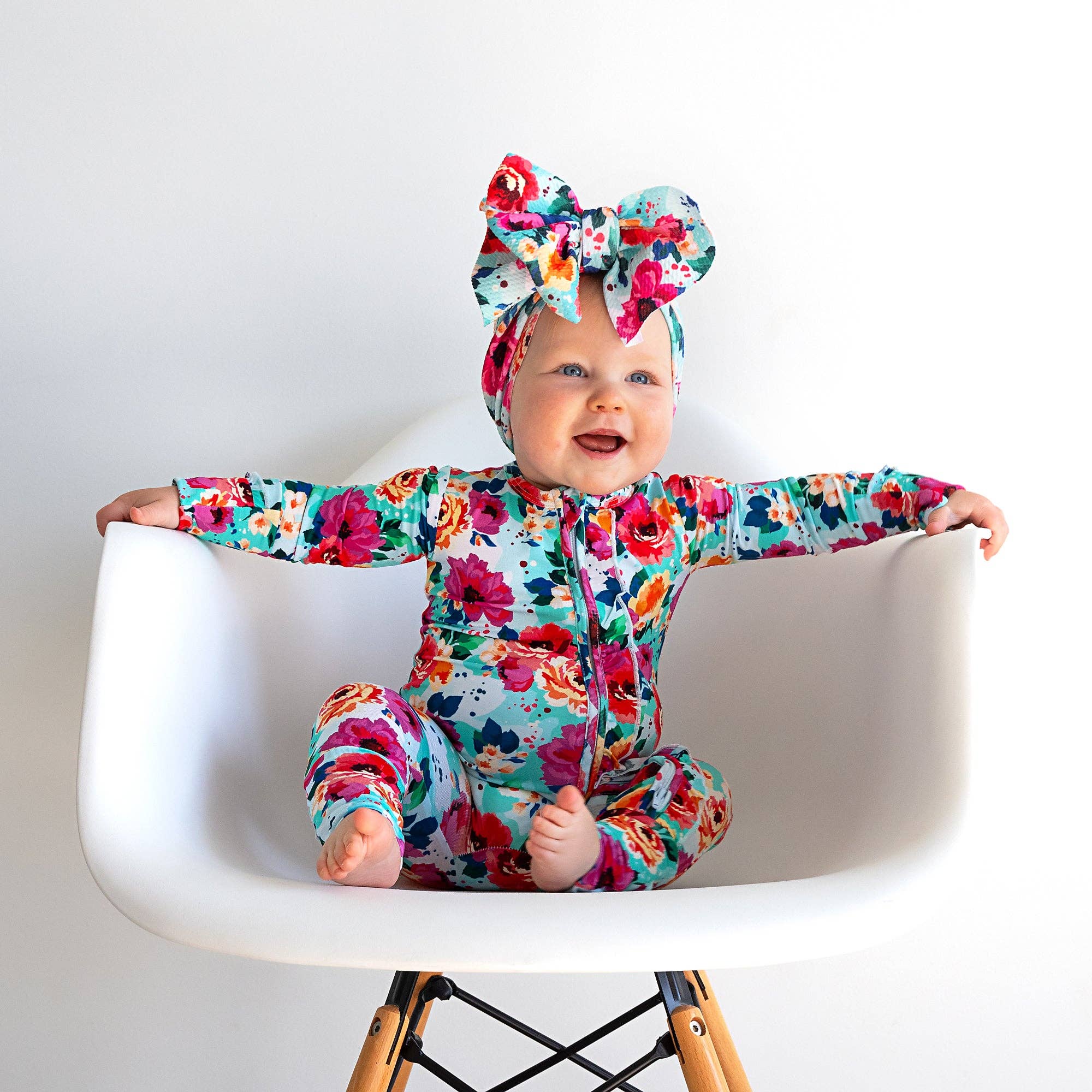 Maggie Ruffle Zip Bamboo Baby Zip Sleepies Little Outfit