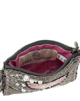 Mary Frances Pink Champagne Beaded Coin Purse/Key Fob