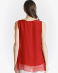 Tina Stephens Made In Italy Dina Silk V-Neck Tank