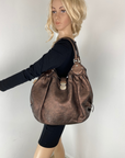 Louis Vuitton Large Mahina Metallic Bronze Leather Shoulder Bag