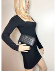 Chanel Caviar Quilted Large Gusset  Zip Around Black Wallet