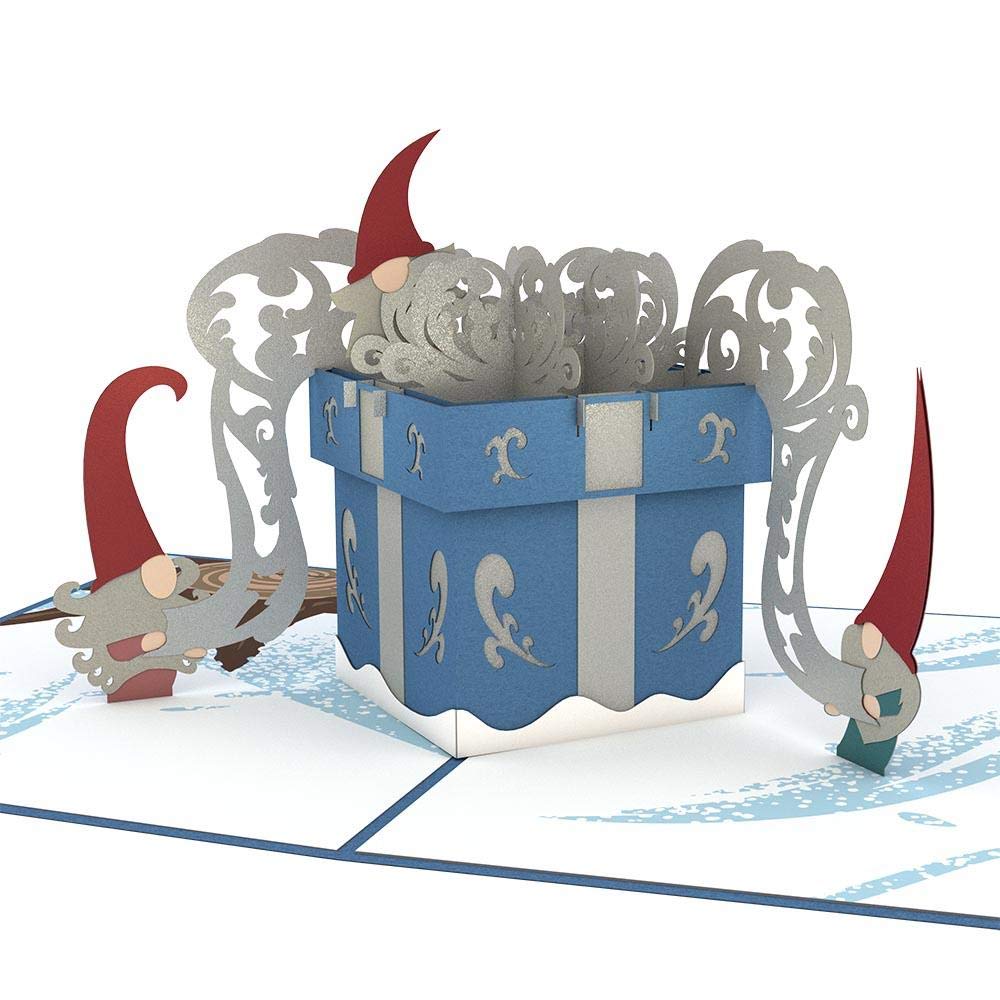 lovepop Nordic Present 3-D Pop Up Greeting Card (Gnome)