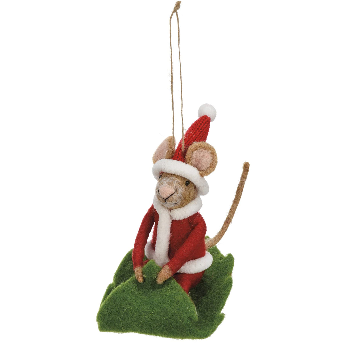 Santa Sled Mouse Critter Ornament