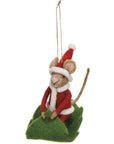 Santa Sled Mouse Critter Ornament