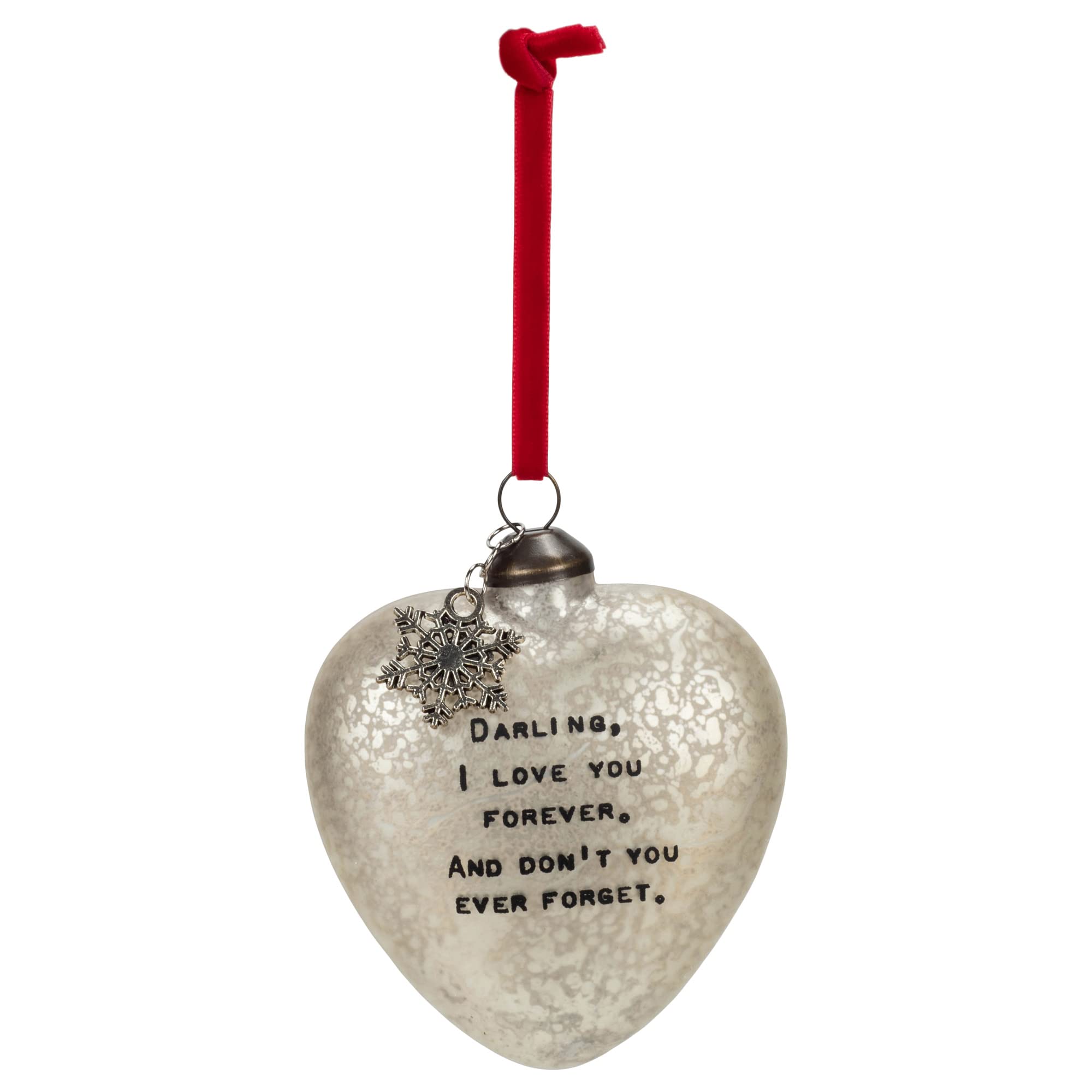 Dear Darling Blown Glass Art Heart Ornament