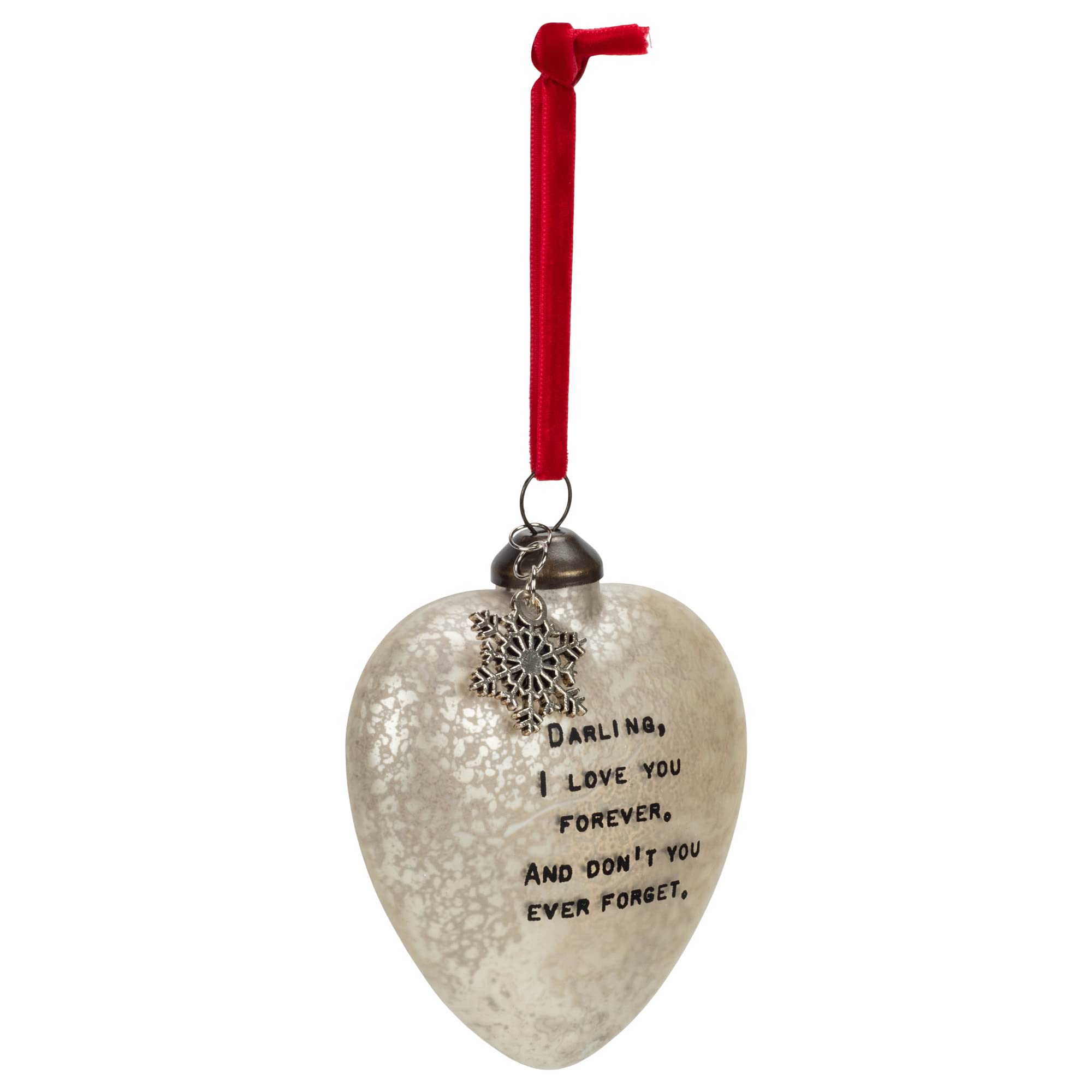 Dear Darling Blown Glass Art Heart Ornament