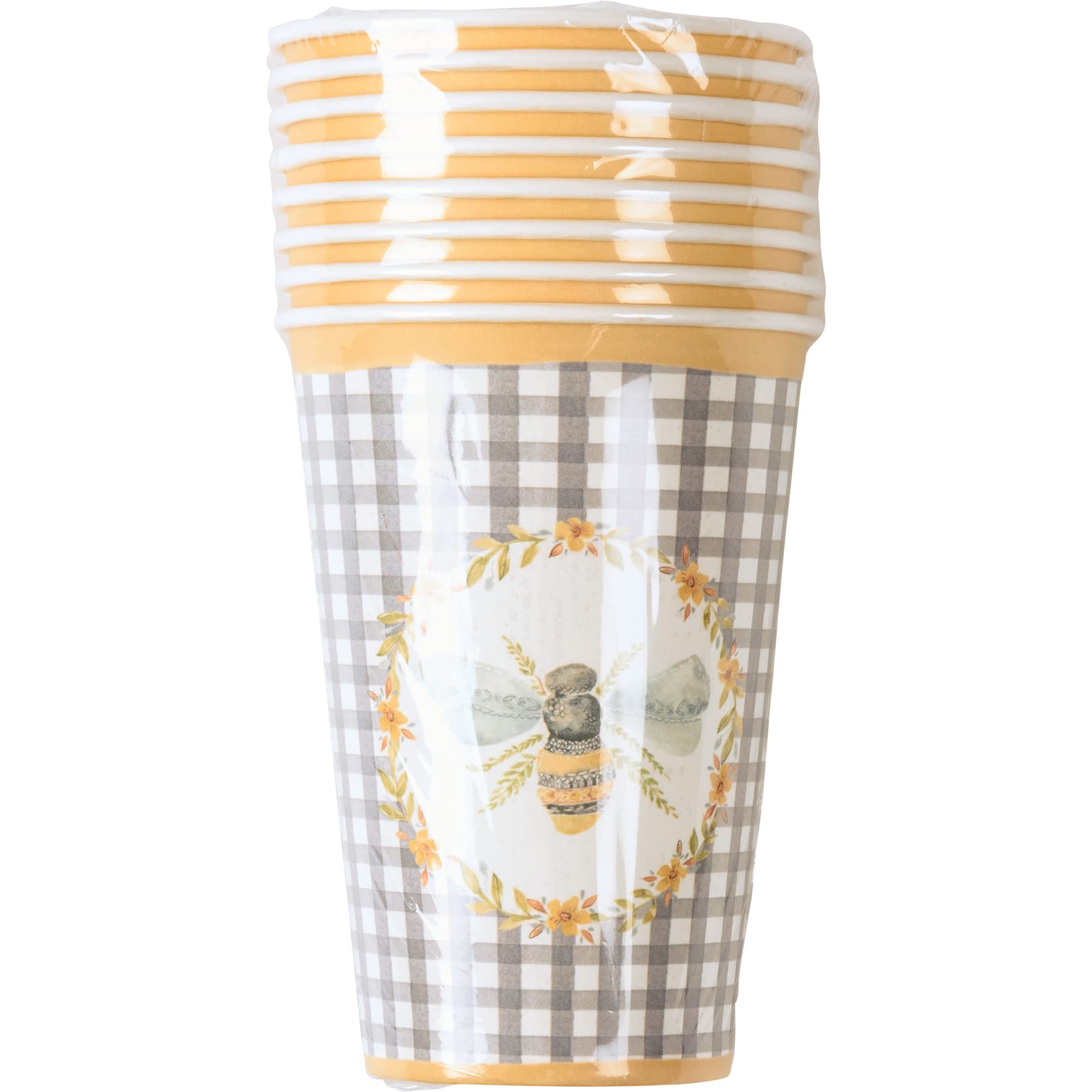 Bumblebee Gingham Paper Cups
