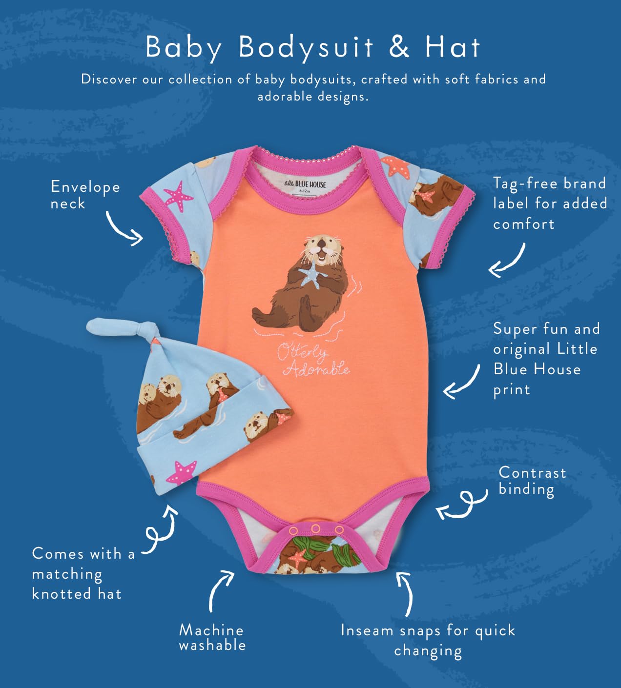 Otterly Adorable Baby Bodysuit &amp; Hat