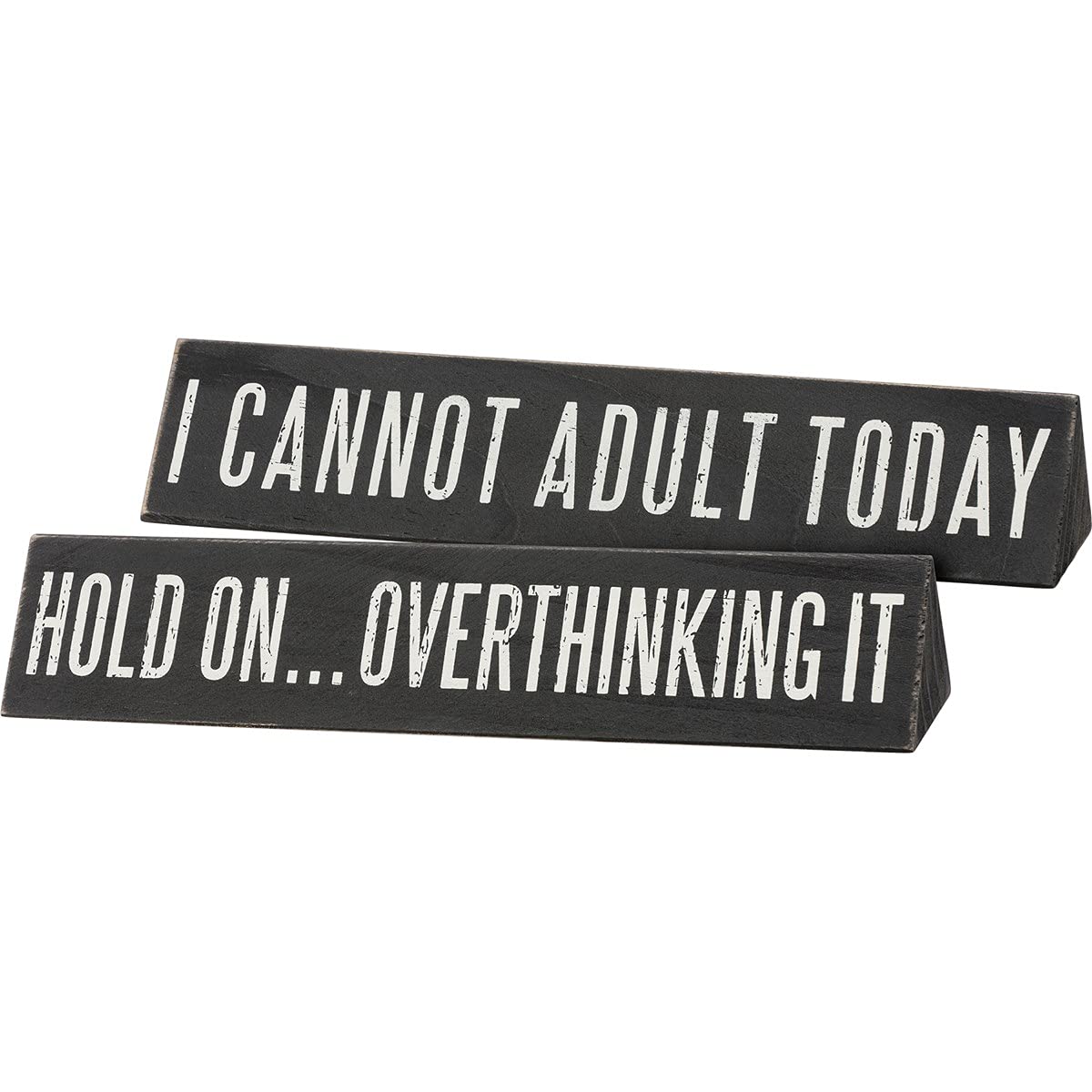 Hold On...Overthinking It/I Cannot Adult Today Desk Plate