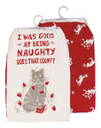 Good at Being Naughty Christmas Cat Hand Towel