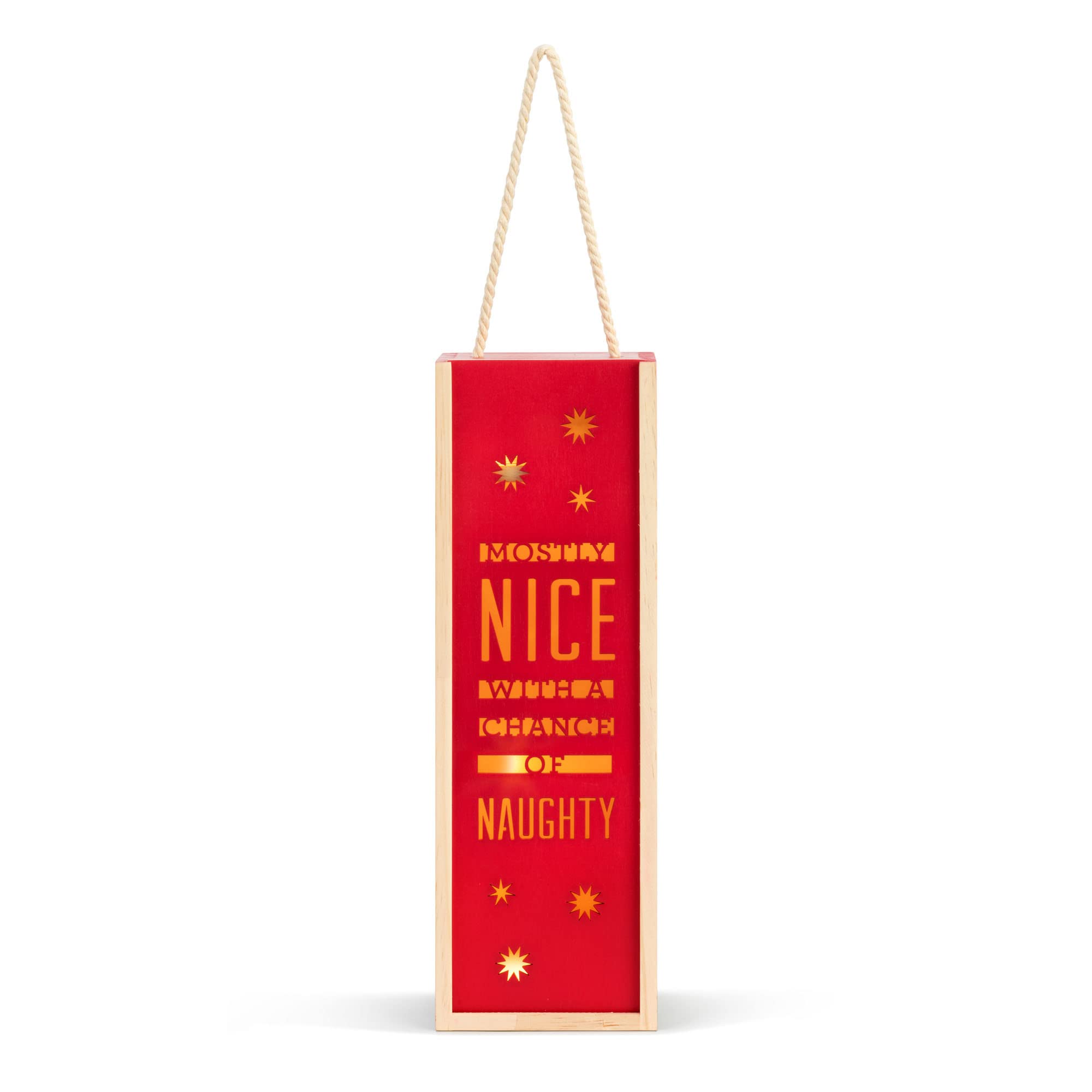 Mostly Nice With A Chance of Naughty Christmas Wine Caddy Lantern