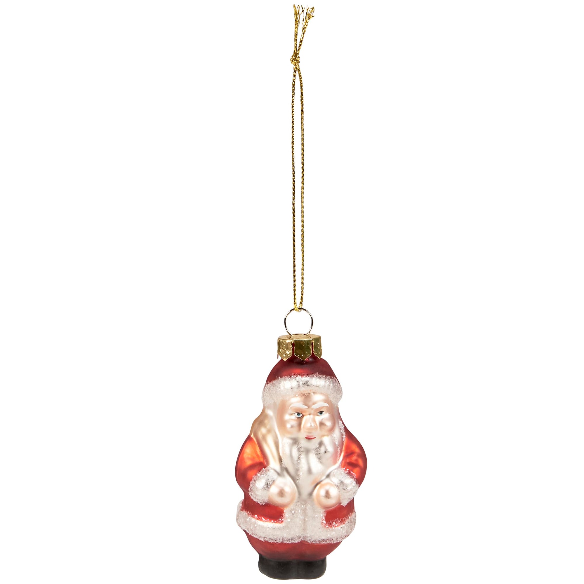 Jolly Santa Glass Ornament