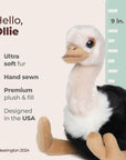 Bearington Baby Ollie Ostrich Stuffed Animal