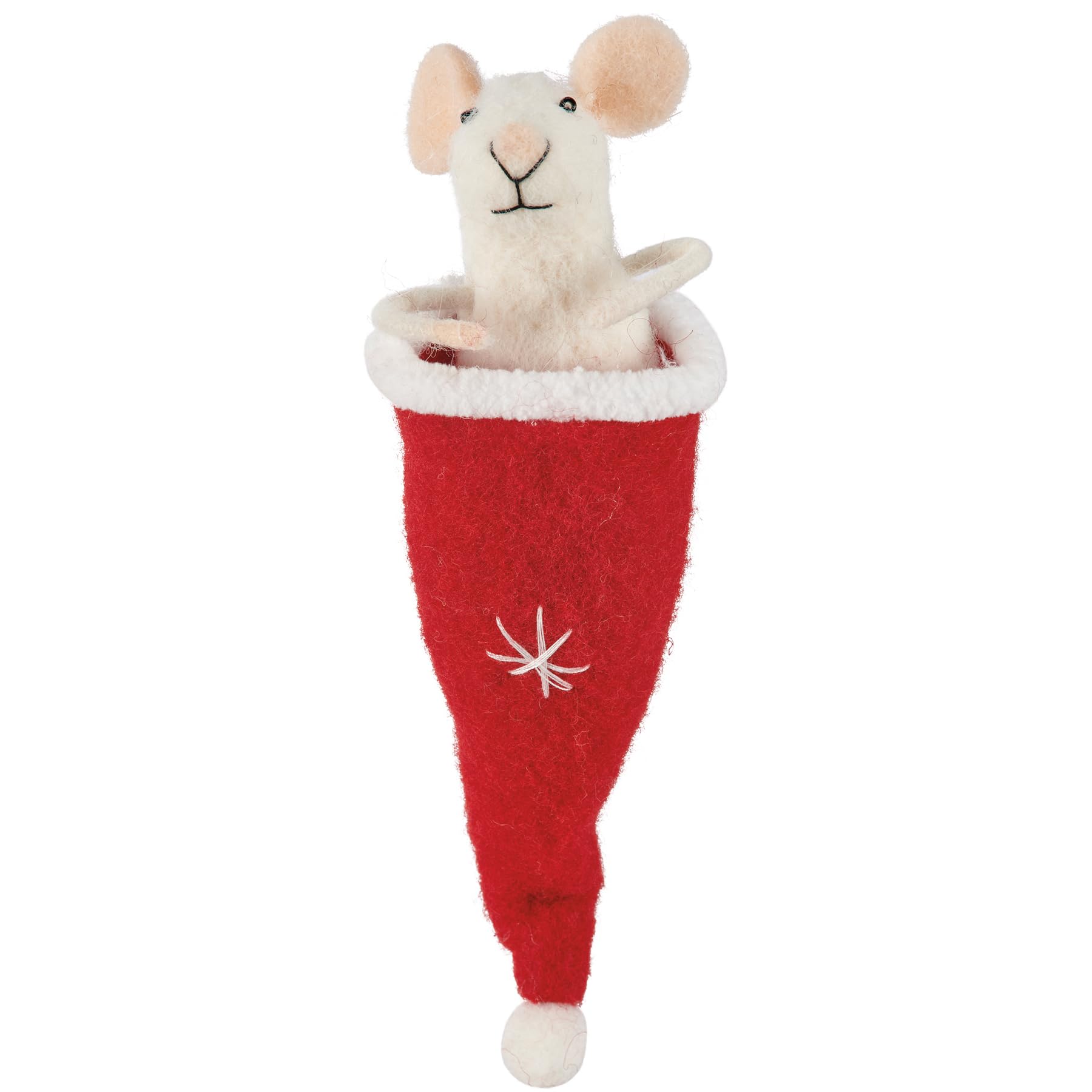 Santa Hat Mouse Critter Ornament