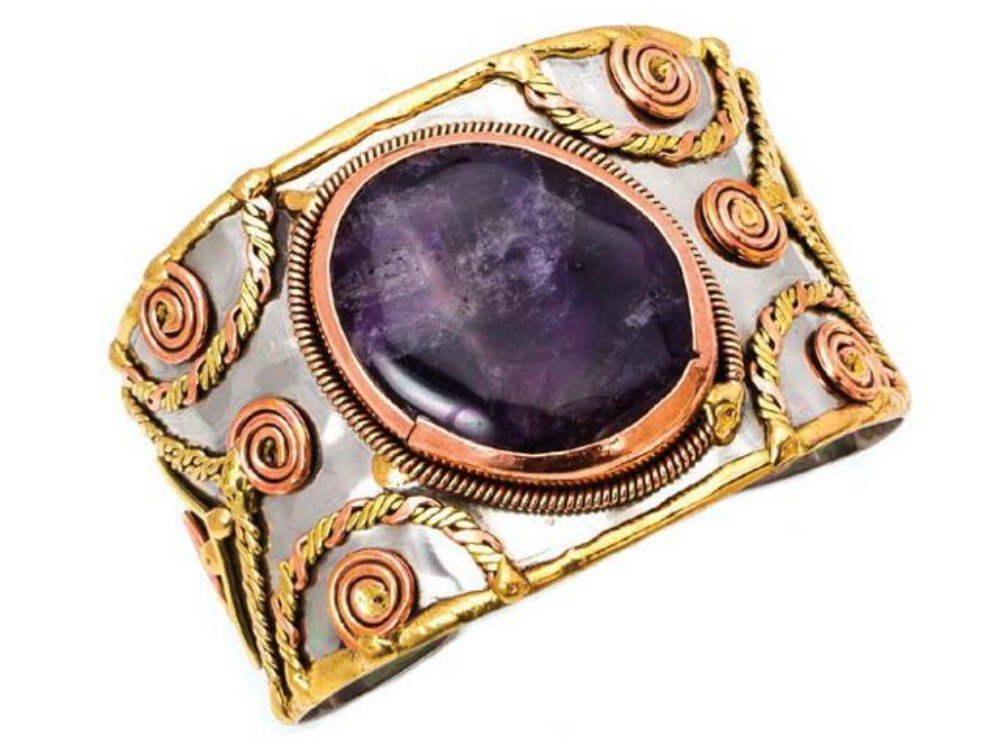 Anju Mixed Metal Amethyst Bracelet