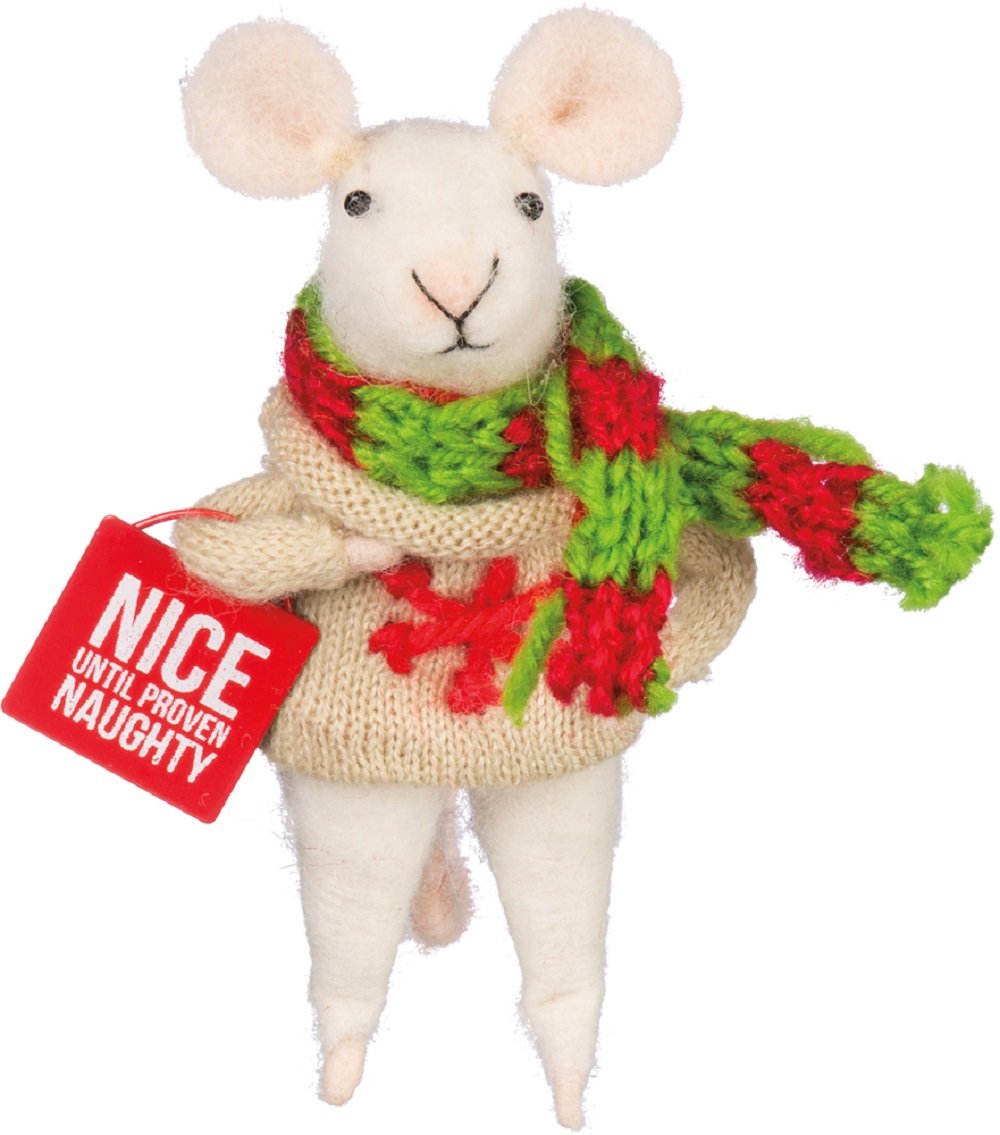 Nice Until Proven Naughty Critter Ornament