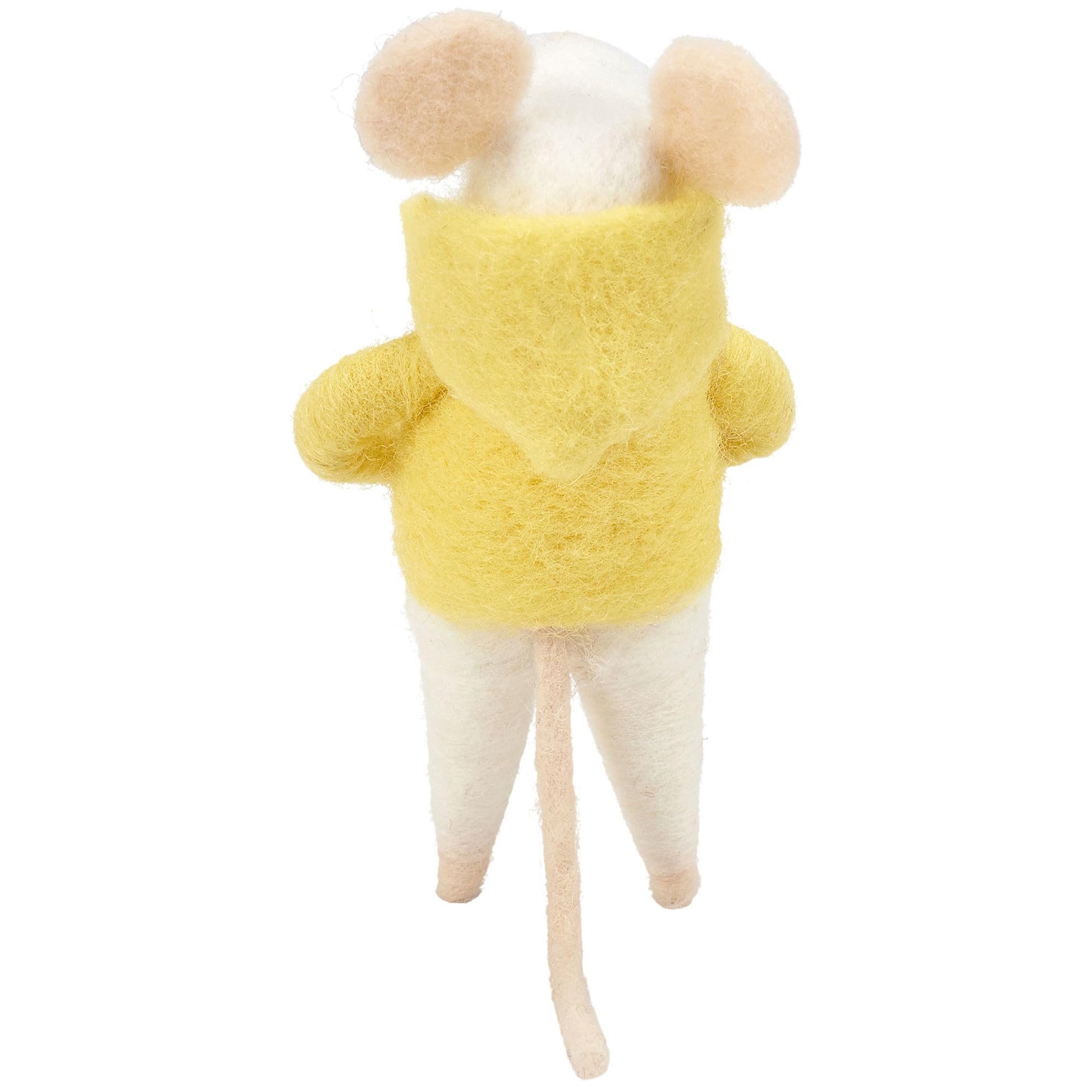 Yellow Hoodie Mouse Critter Ornament