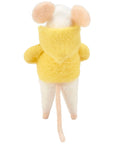 Yellow Hoodie Mouse Critter Ornament