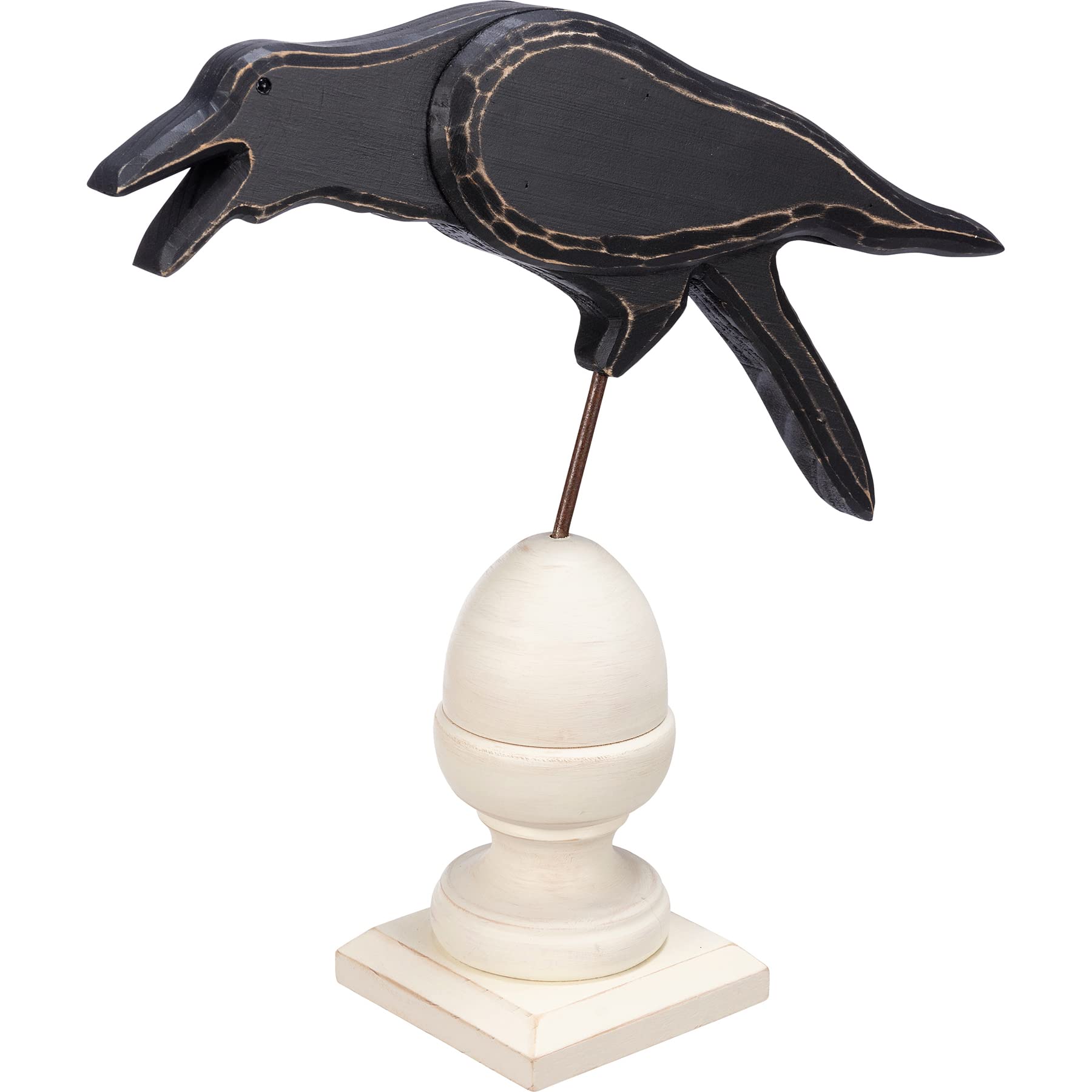 Cawing Crow on Finial Sitter