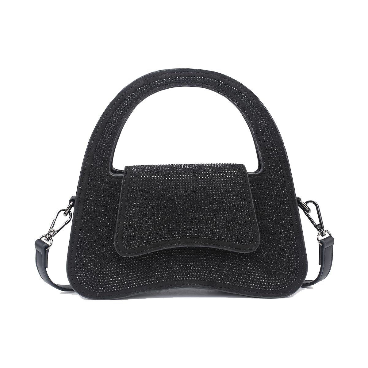 JEN &amp; CO. Leah Black Rhinestone Shoulder Bag