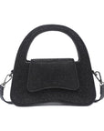JEN & CO. Leah Black Rhinestone Shoulder Bag