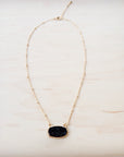 Knotted Gold Chain Necklace w/ Pendant 257kz