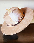 Boho Western Hat w/ Choice of Feather Hat Band-Tan 982f